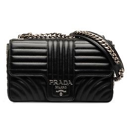 Sac Prada Noir Medium Soft Calf Impunture Diagramme Noir