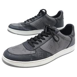 Louis Vuitton-NEW LOUIS VUITTON sneakers RIVOLI MONOGRAM ECLIPSE SHOES 1to8EB 43 SHOES-Grey