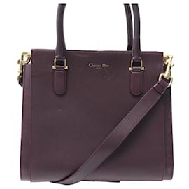 Christian Dior-Christian Dior handbag 21ST IN BORDEAUX LEATHER PURSE HAND BAG-Dark red