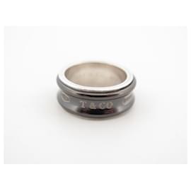 Tiffany & Co-Tiffany & Co anel 1837 BANDA DA MEIA NOITE T 53 Prata sólida 925 Anel de prata-Prata