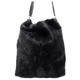 Balenciaga Satchel 247135 COM PELE DE VISON E BOLSA COM PELE DE VISON MARROM Marrom
