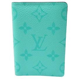 Louis Vuitton-NEUF PORTE CARTES LOUIS VUITTON M30893 ORGANIZER DE POCHE TAIGARAMA VERT MIAMI-Turquoise