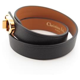 Christian Dior-NUEVA PULSERA CHRISTIAN DIOR 30 MONTAIGNE forrado TORRE M 21cm en caja de cuero-Negro