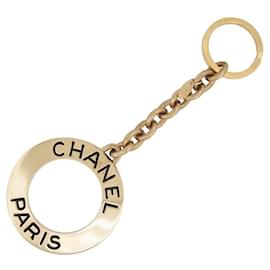 Chanel-PORTA-CHAVES VINTAGE CHANEL 1989 PORTA-CHAVES VDE CASTELLANE MEDALLION LOGOTIPO-Dourado