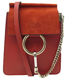 Chloé-NOVA BOLSA CHLOE MINI FAYE PULSEIRA CROSSBODY EM BOLSA DE MÃO DE COURO VERMELHO-Vermelho