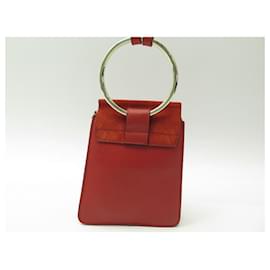 Chloé-NOVA BOLSA CHLOE MINI FAYE PULSEIRA CROSSBODY EM BOLSA DE MÃO DE COURO VERMELHO-Vermelho