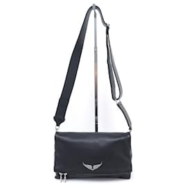 Zadig & Voltaire-ZADIG & VOLTAIRE ROCKY PWGAB HANDTASCHE2007HANDTASCHE F AUS SCHWARZEM genarbtem Leder-Schwarz