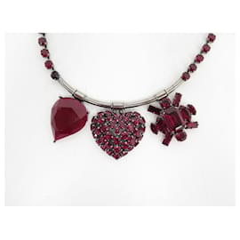 Philippe Ferrandis-NEW PHILIPPE FERRANDIS HEART RED STONE SILVER NECKLACE 44 NECKLACE JEWEL-Red