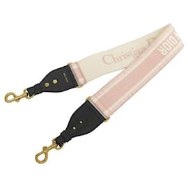 Christian Dior-NEW CHRISTIAN DIOR CROSSBODY HANDLE PINK CANVAS 95CM BAG SHOULDER STRAP-Pink