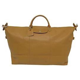 LONGCHAMP LE FOULONNE M L TRAVEL BAG1625021047 GOLD BAG LEATHER CROSSBODY Camel