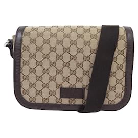 Gucci-NEW GUCCI BAG 449172 MESSENGER BAG CANVAS GG SUPREME CROSSBODY BAG-Beige