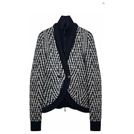 Chanel-Nueva chaqueta de combo de punto negro con botones de joya CC.-Negro