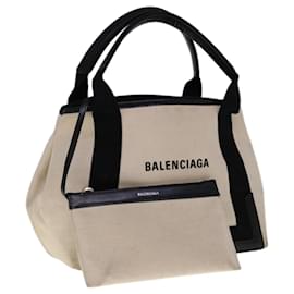 Balenciaga-BALENCIAGA Bolso Tote Lona Blanco Negro 339933 base de autenticación11818-Negro,Blanco