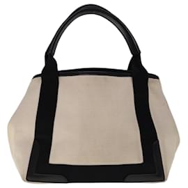 Balenciaga-BALENCIAGA Tote Bag Canvas White Black 339933 Auth bs11818-Black,White
