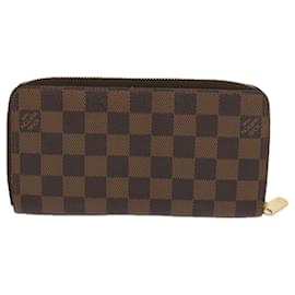 Louis Vuitton-LOUIS VUITTON Damier Ebene Zippy Wallet Cartera larga N41661 Autenticación LV5667-Otro