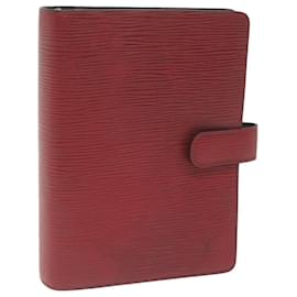 Louis Vuitton-LOUIS VUITTON Epi Agenda MM Day Planner Cover Red R20047 LV Auth bs11828-Vermelho