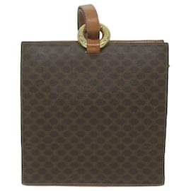 Céline-CELINE Macadam Canvas Shoulder Bag PVC Leather Brown Auth 65644-Brown