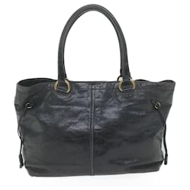Prada-PRADA Hand Bag Leather Black Auth yk10344-Black