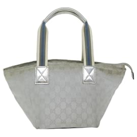 Gucci-GUCCI Sac à main en toile GG Argent 131228 auth 65707-Argenté