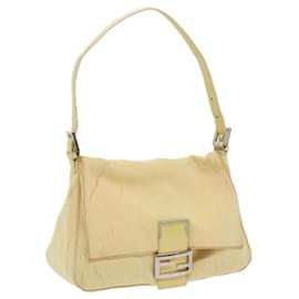 Fendi-FENDI Mamma Baguette Shoulder Bag Nylon Yellow Auth 65559-Yellow
