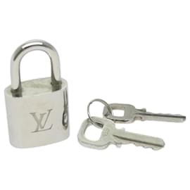 Louis Vuitton-LOUIS VUITTON Padlock Metal Silver LV Auth yk10571-Silvery
