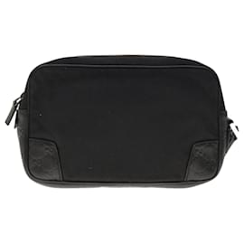Gucci-GUCCI Guccissima Clutch Bag Nylon Leather Black 162782 auth 65851-Black