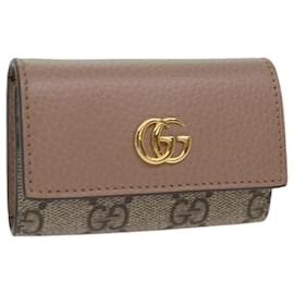 Gucci-Porta-chaves GUCCI GG Marmont Bege 456118 Auth am5771-Bege