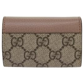 Gucci-GUCCI GG Marmont Key Case Beige 456118 Auth am5771-Beige