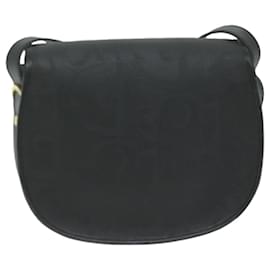 Christian Dior-Christian Dior Trotter Canvas Shoulder Bag Black Auth yk10545-Black