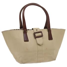 Burberry-BURBERRY Tote Bag Canvas Beige Auth bs11831-Beige