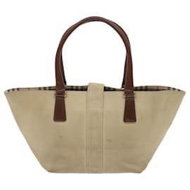 Burberry-BURBERRY Tote Bag Canvas Beige Auth bs11831-Beige