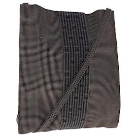 Hermès-HERMES Her Line Shoulder Bag Canvas Gray Auth 65261-Grey