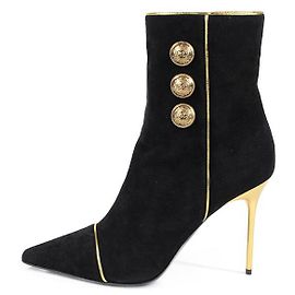 Balmain Ankle Boots Black Golden