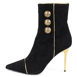 Balmain Bottines Noir Doré