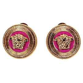 Versace-Earrings-Pink,Gold hardware