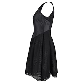 Autre Marque-Antonio Berardi Sleeveless Open-Knit Mini Dress in Black Polyamide-Black