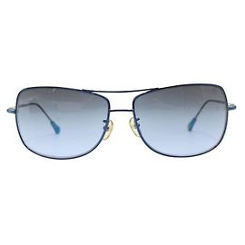 Shanghai Tang Blue Metallic Sunglasses Blue