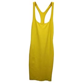 Dsquared2-Dsquared2 Tank Bodycon Dress in Yellow Viscose-Yellow