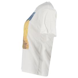 Sandro-Camiseta Sandro Sunflower Graphic em Algodão Orgânico Creme-Branco,Cru