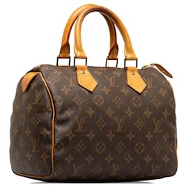 Louis Vuitton-Louis Vuitton Marrom Monograma Speedy 25-Marrom