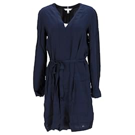 Tommy Hilfiger-Tommy Hilfiger Damen-Kleid mit regulärer Passform aus marineblauer Viskose-Marineblau