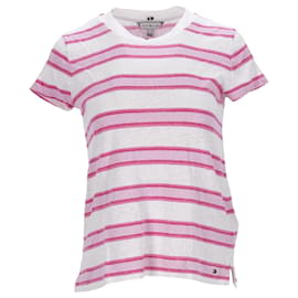 Tommy Hilfiger-Camiseta feminina com gola redonda-Branco