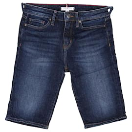 Tommy Hilfiger-Bermuda en jean coupe slim pour femme-Bleu