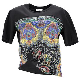 Sandro Paris Camiseta com estampa bandana em algodão preto Outro Impressão em python