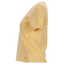 Tommy Hilfiger-Womens Regular Fit Short Sleeve Knit Top-Yellow