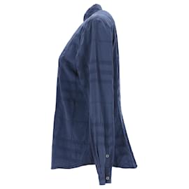 Burberry-Camisa xadrez Burberry em algodão azul-Azul,Azul marinho