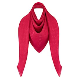Louis Vuitton-Cachecol LV de seda vermelha com monograma-Vermelho