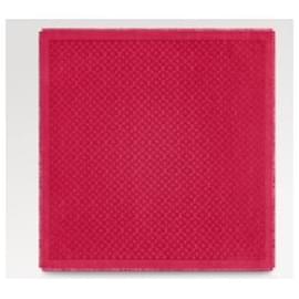 Louis Vuitton-Chal de seda rojo con monograma LV.-Roja