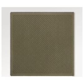 Louis Vuitton-LV Khaki green silk shawl-Dark grey