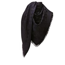 Louis Vuitton-LV silk Shawl  new Ardoise colour-Black